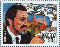 Ian McHarg Stamp - Palau
